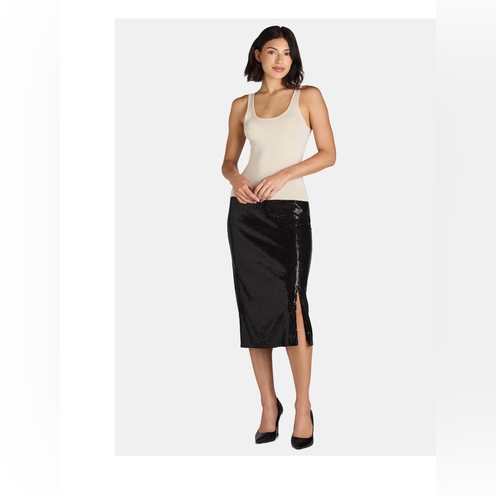 Time and Tru Women's Sequin Skirt with Side Slit, Sizes lg 12-14 - Picture 5 of 7